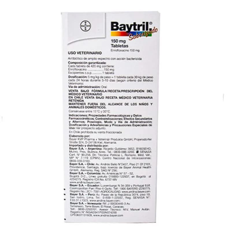 Baytril - Tabletas 150.