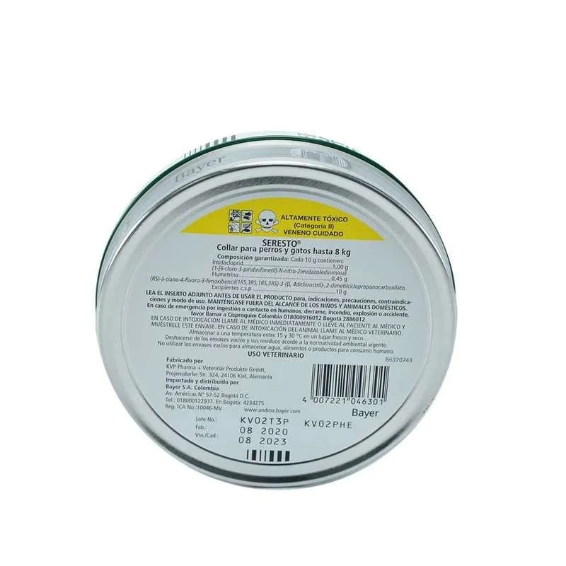 Seresto - Collar Antipulgas y Garrapatas Perro y Gatos hasta 8kg