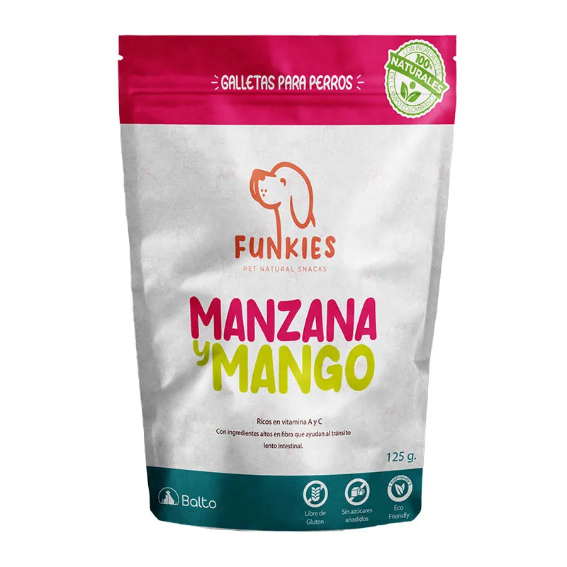 Funkies - Galletas Naturales para Perro Sabor Manzana y Mango