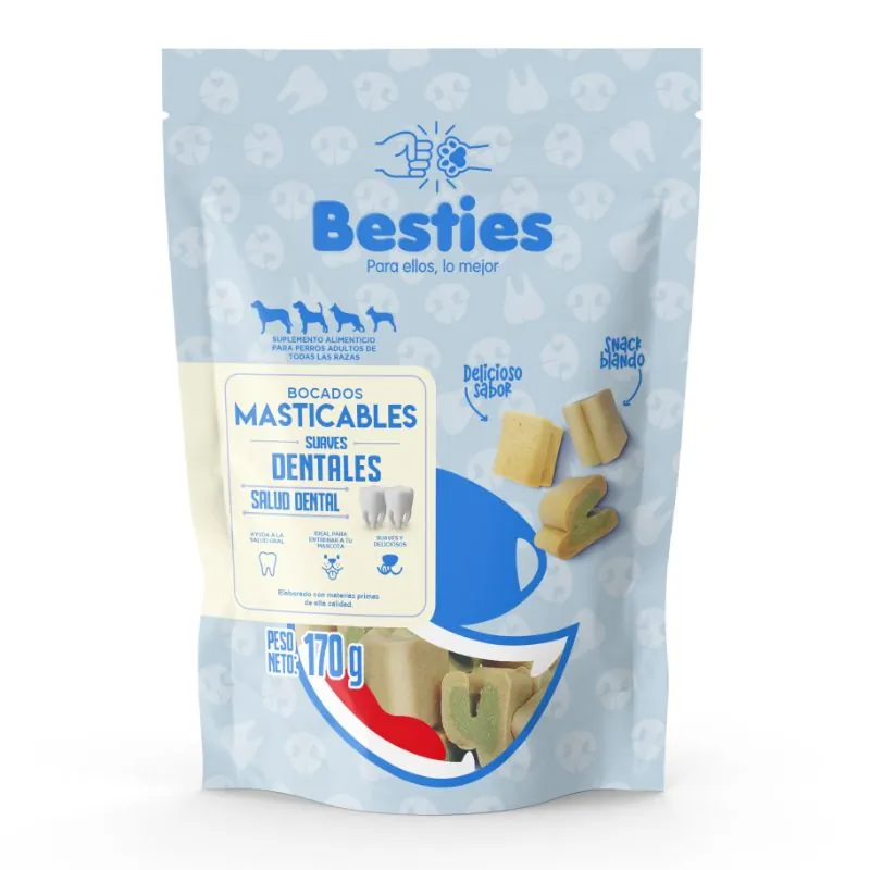 Besties - Bocados Masticables Suaves Cuidado Dental Perros