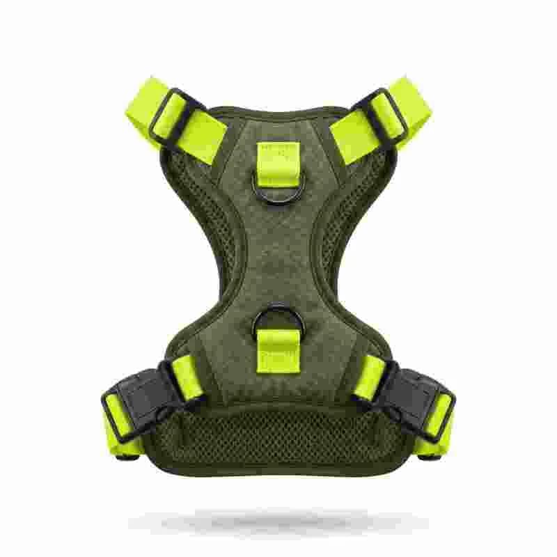 Paw Day - Arnes Essential Verde Militar - Amarillo Neón