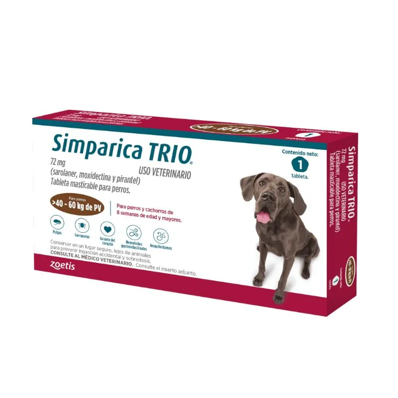 Simparica - TRIO Perros De 40 Hasta 60Kg 1 tab