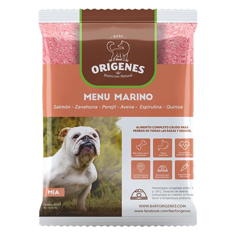 Barf Origenes - Alimento Congelado Menú Marino Salmón