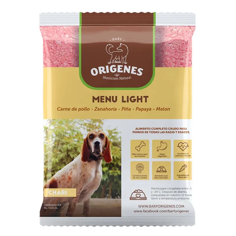 Barf Origenes - Alimento Congelado Menú Light Carne de Pollo