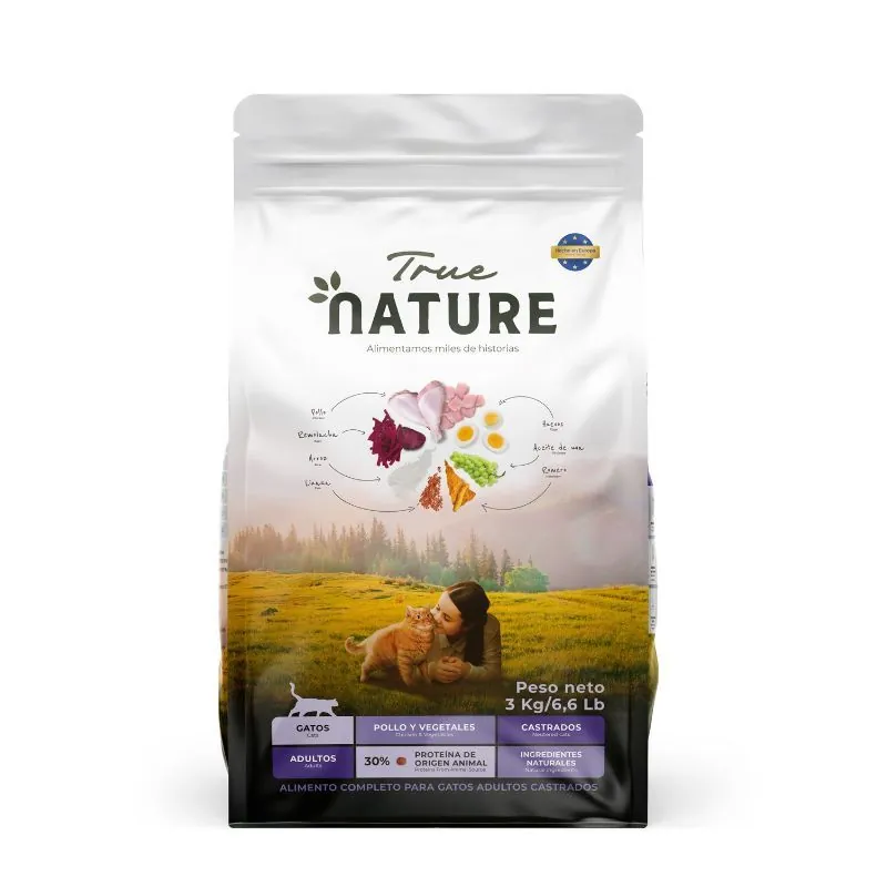 True Nature - Alimento Gatos Castrados Sabor Pollo y Vegetales