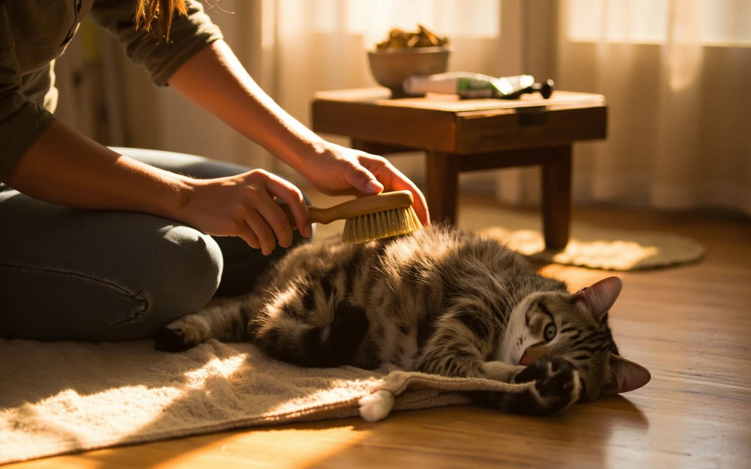 Cómo cepillar a tu gato y controlar las bolas de pelo