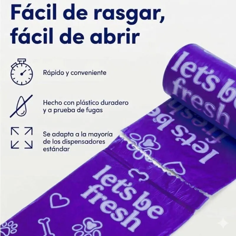 Lets Be Fresh - Bolsas para Perro Aroma Vainilla 20 Rollos