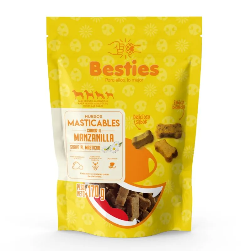 Besties - Huesos Masticables para Perros Sabor Manzanilla