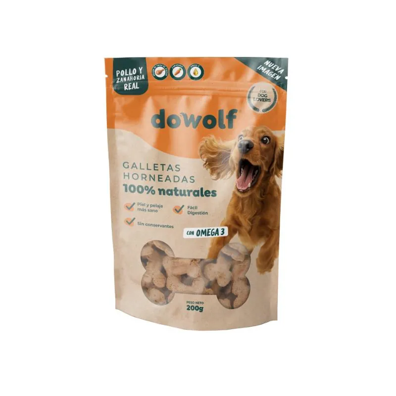 Dowolf - Galletas Pollo y Zanahoria con Omega 3