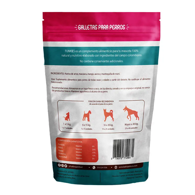 Funkies - Galletas Naturales para Perro Sabor Manzana y Mango