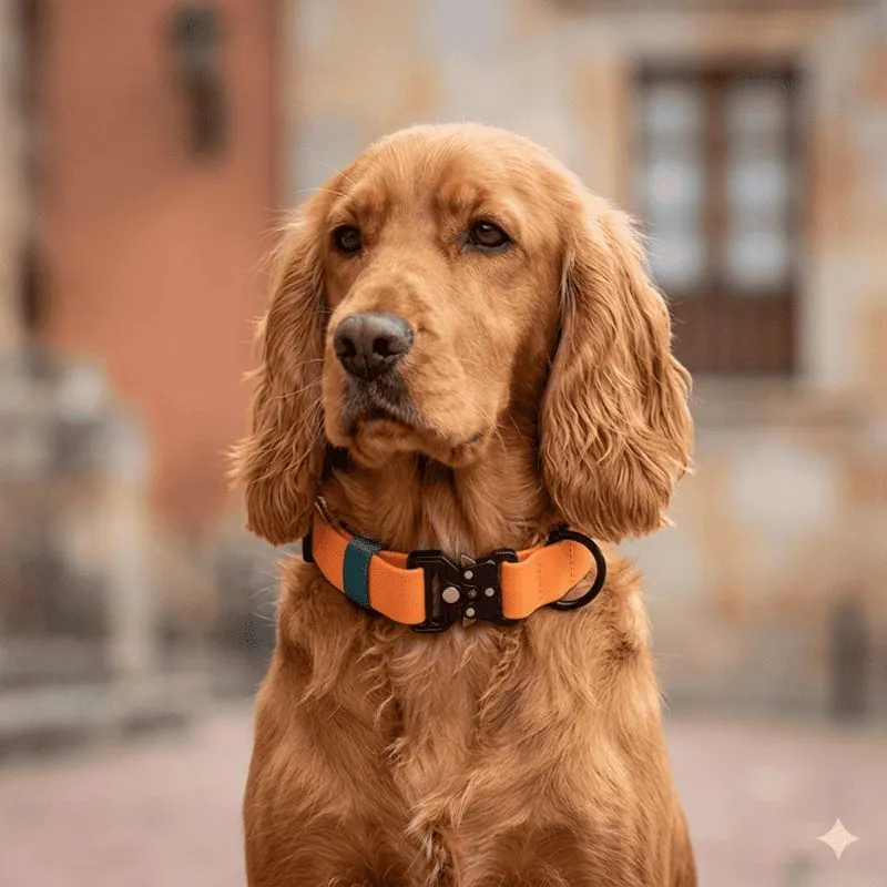 4 Moments - Collar Pvc Naranja - Verde
