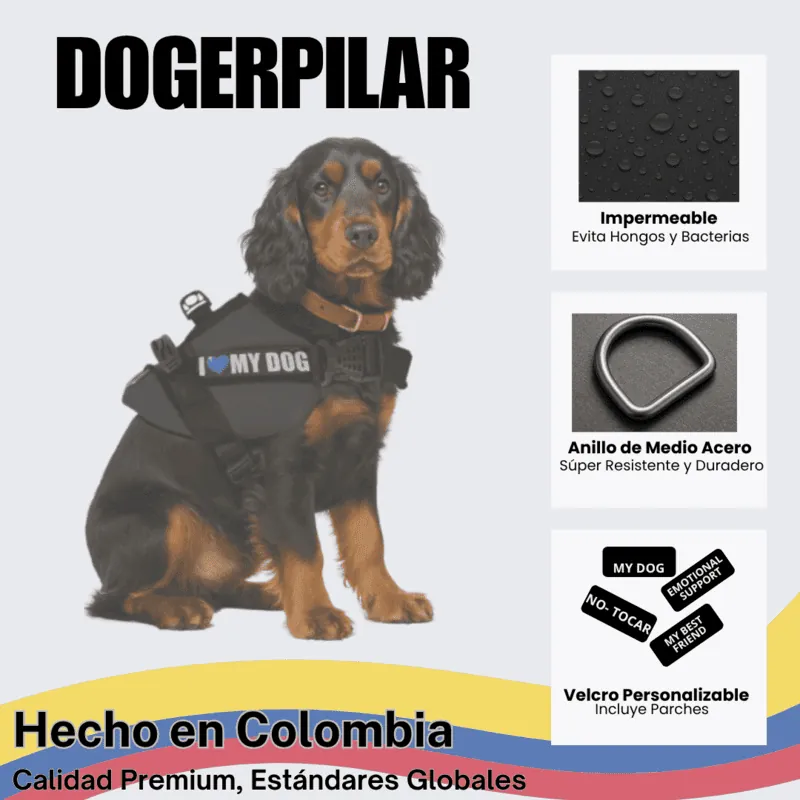 Dogerpilar - Arnés Velcro Negro