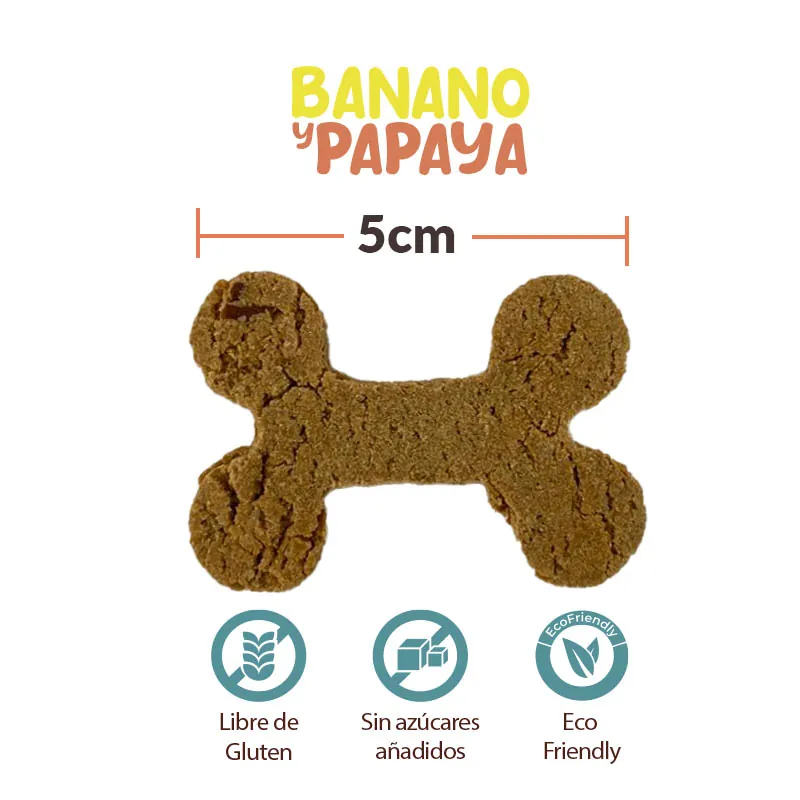 Funkies - Galletas Naturales para Perro Sabor Banano y Papaya