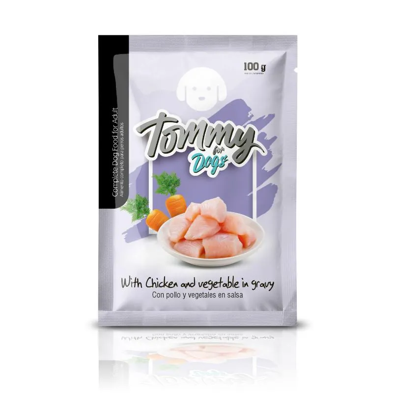 Tommy - Pouch Perro Adulto Trozos de Pollo con Verduras Salsa
