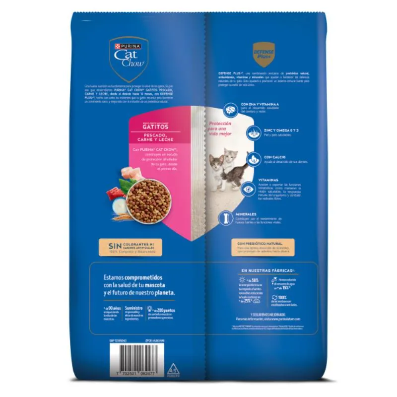 Cat Chow - Gatitos Pescado, Carne y Leche