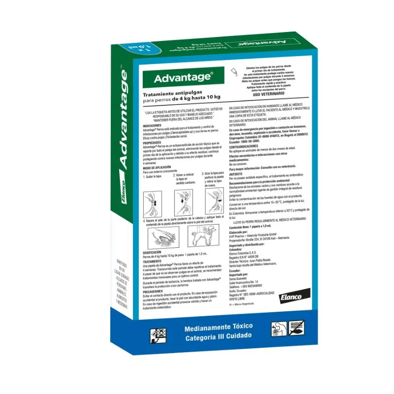Advantage - Antipulgas Perros De 4 Hasta 10 Kg.