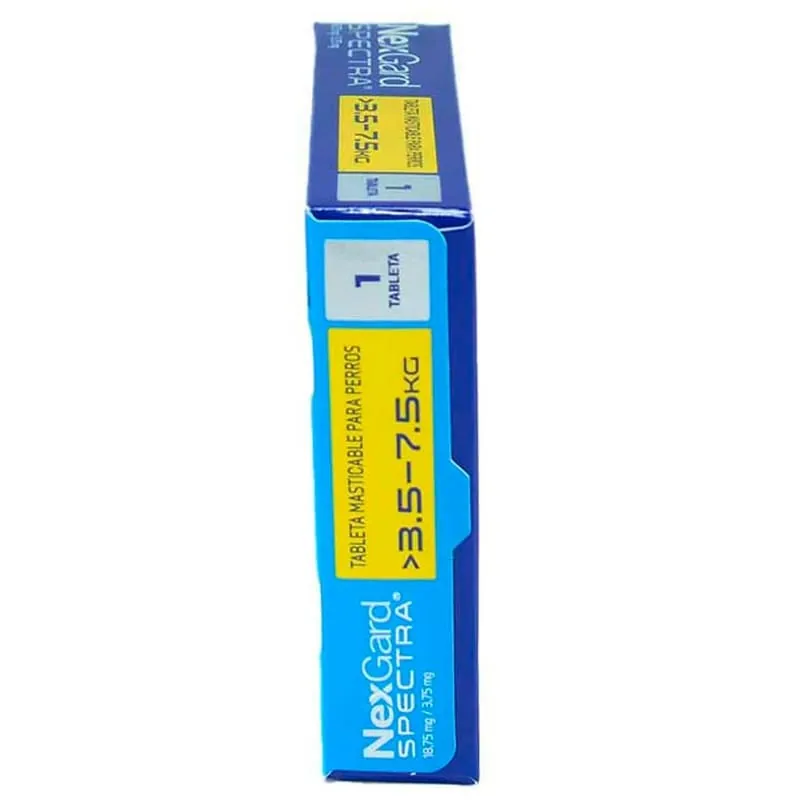 NexGard Spectra - Tableta Masticable para Perros 3.6 - 7.5 KG