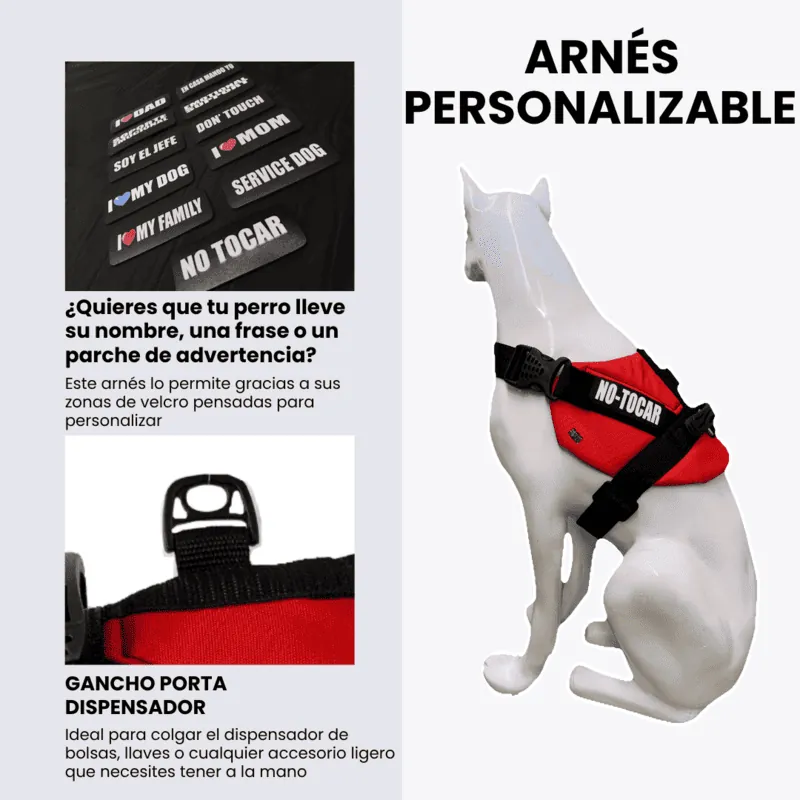 Dogerpilar - Arnés Velcro Rojo