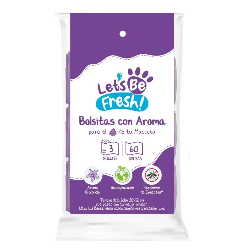 Lets Be Fresh - Bolsas Biodegradables Aroma Citronella 3 Rollos