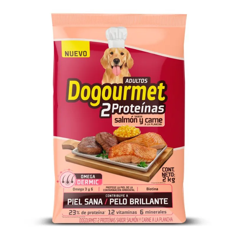 Dogourmet - Alimento Para Perro Doble Proteina Sabor Salmon y Carne a La Plancha