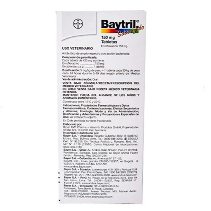 Baytril - Tabletas 150.