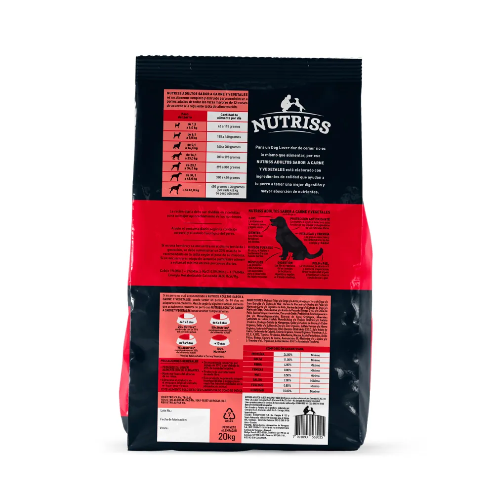 Nutriss - Adultos Carne Y Vegetales