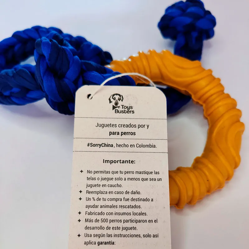 Toysbusters - Juguete De Jalar Resistente Para Perros - Azul