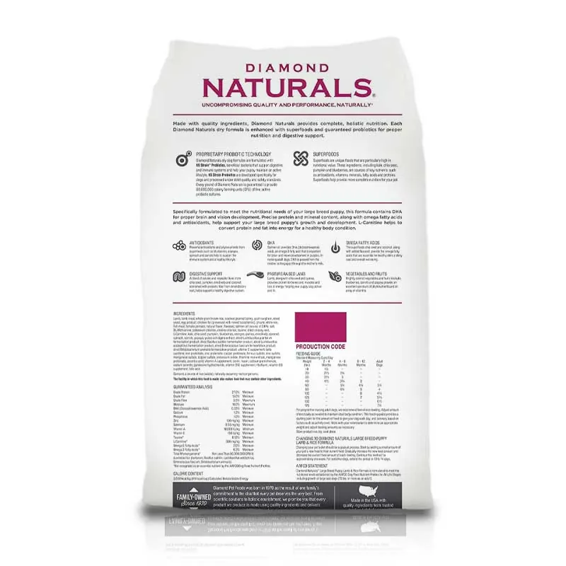 Diamond - Naturals Puppy Lamb Rice Large Breed