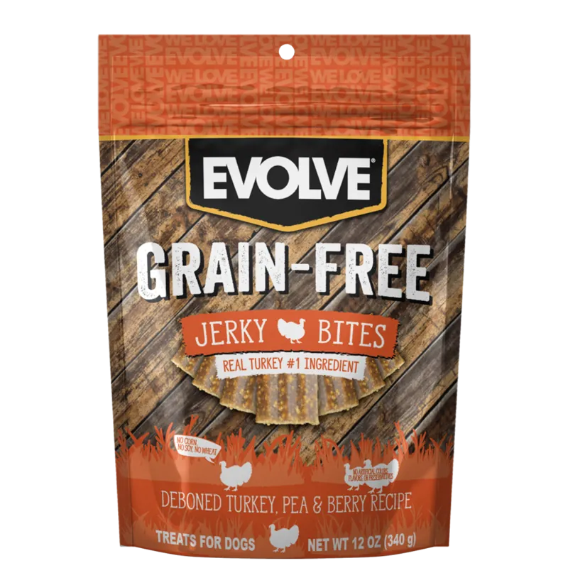 Evolve Dog Snack Grain Free Jerky Turkey- Pavo