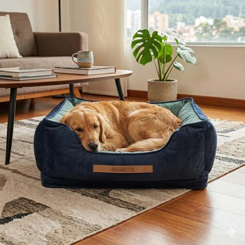 4 Moments - Cama Premium Tela Azul 90x65x32 cm