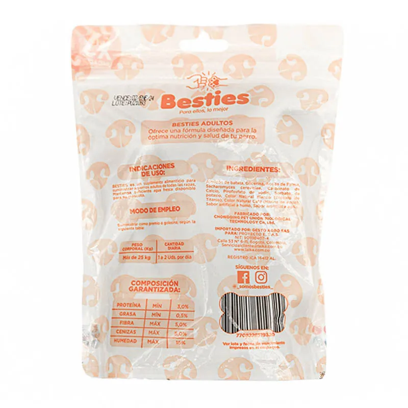 Besties - Huesos Masticables Grandes Sabor Pollo