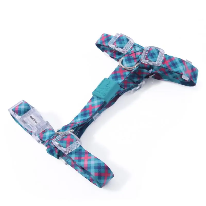 Bellcher - Arnés Tipo H Tartan Menta 1.5 Cm