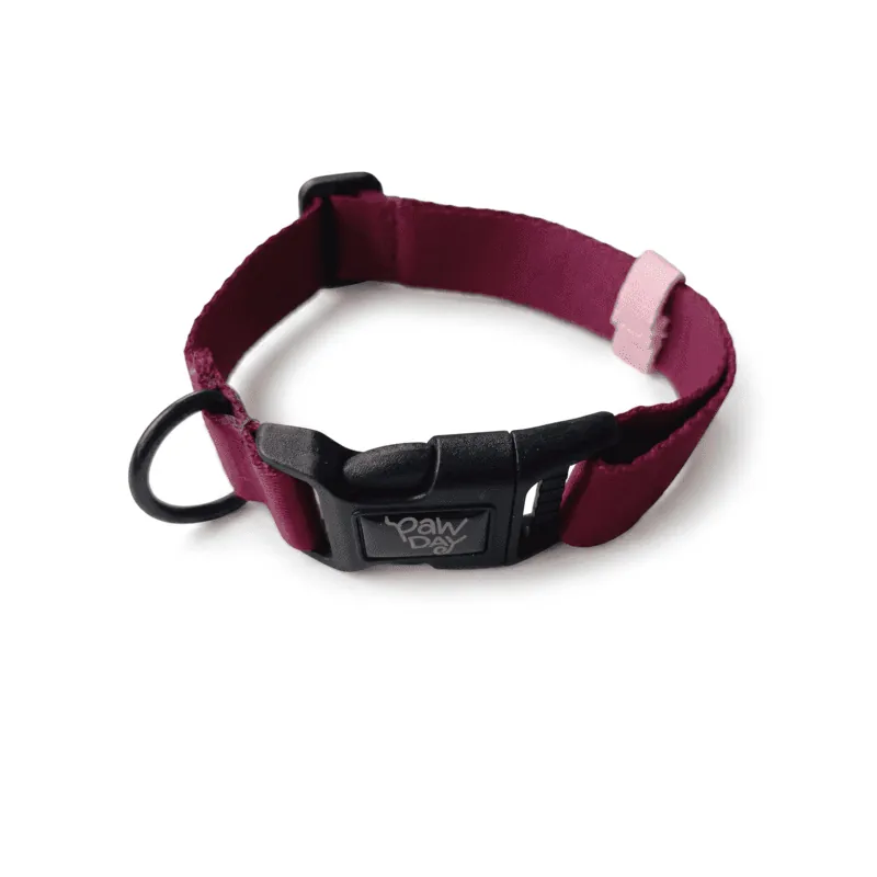 Paw Day - Collar Essential Vino Tinto - Rosado Bebe