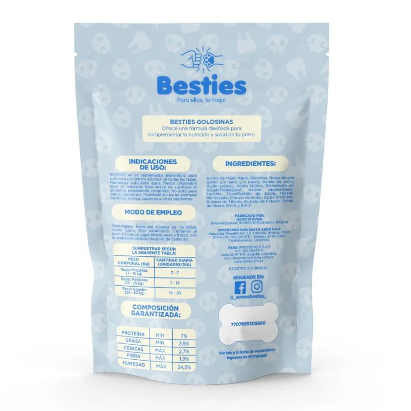 Besties - Bocados Masticables Suaves Cuidado Dental Perros