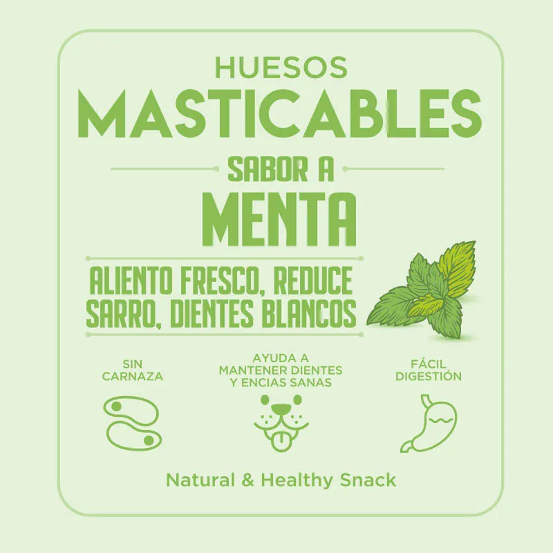 Besties - Huesos Masticables Mini Sabor Menta