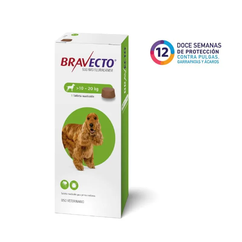 Bravecto 12 Semanas - Perros De 10 Hasta 20 Kg