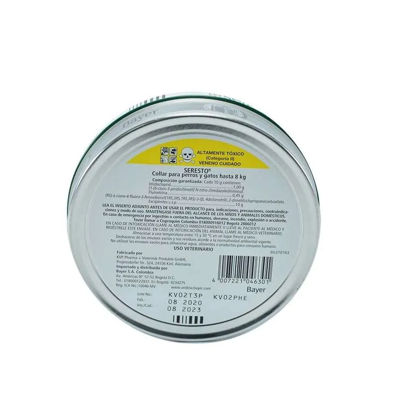 Seresto - Collar Antipulgas y Garrapatas Perro y Gatos hasta 8kg