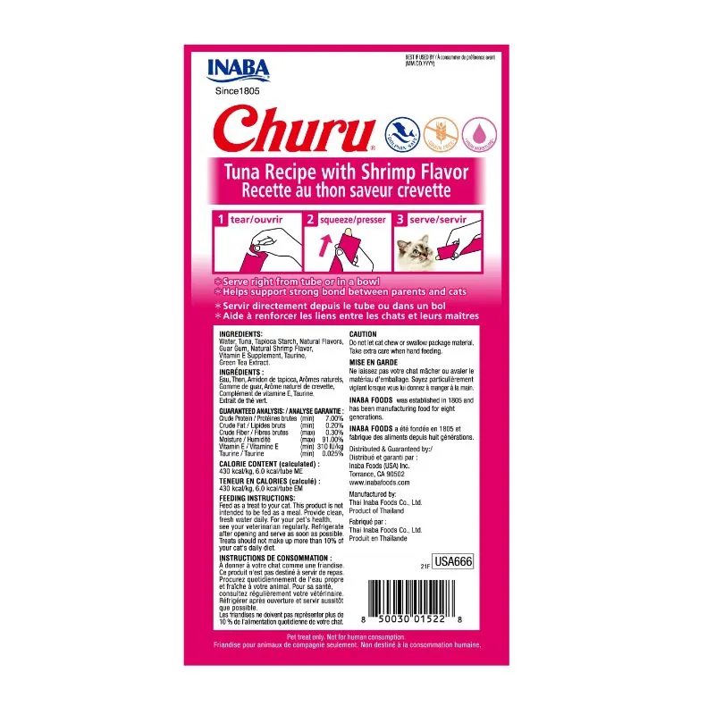 Churu - Inaba Cat Tuna Recipe With Shrimp Flavor