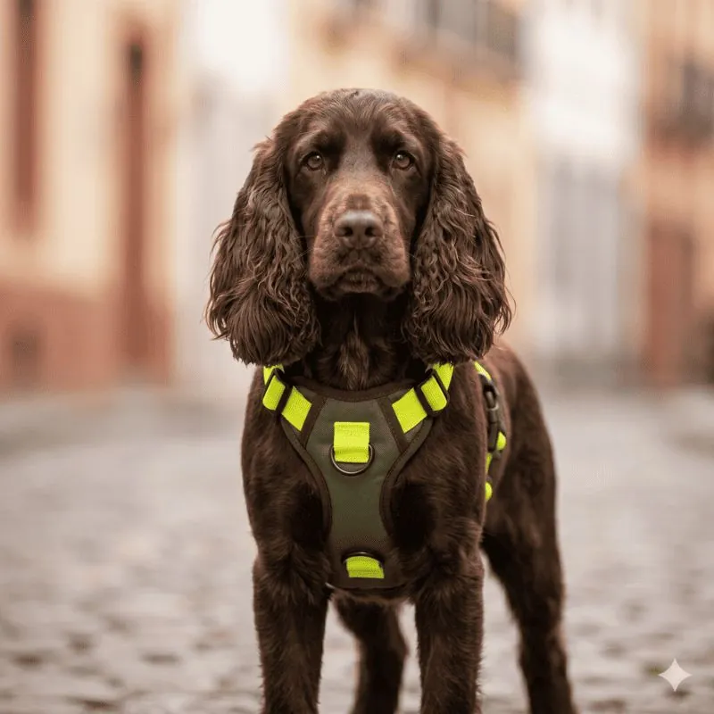 Paw Day - Arnes Essential Verde Militar - Amarillo Neón