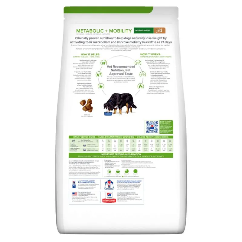 Hills Pd-Metabolic +J/D Alimento Perro Para Articulaciones Sabor Pollo