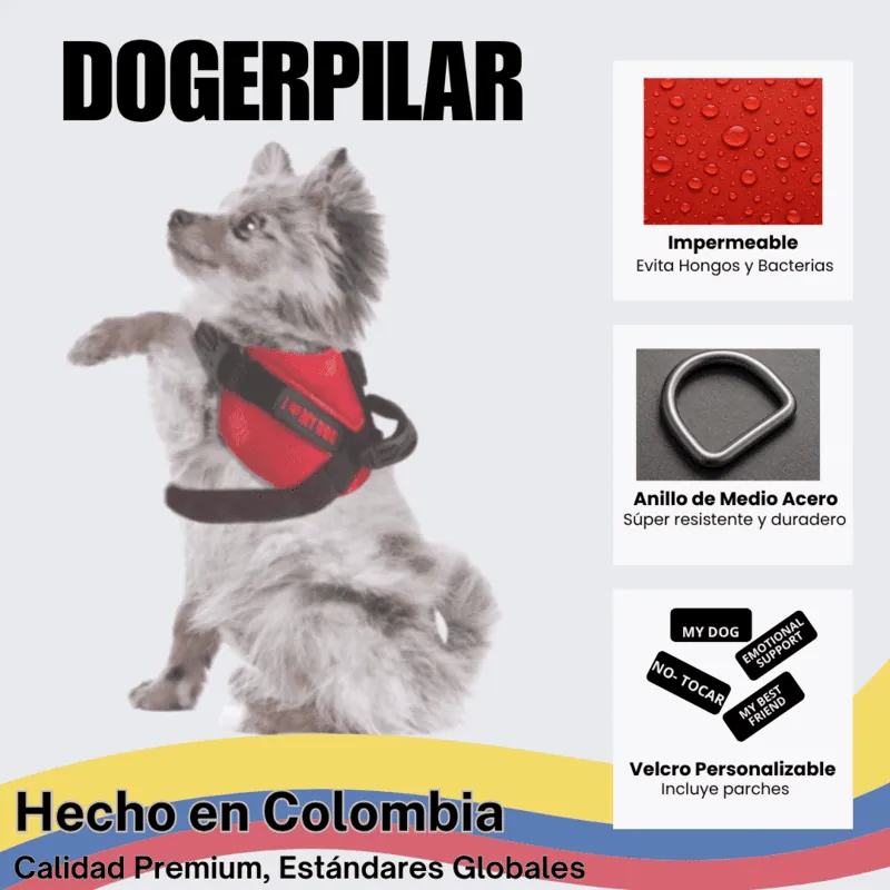 Dogerpilar - Arnés Velcro Rojo