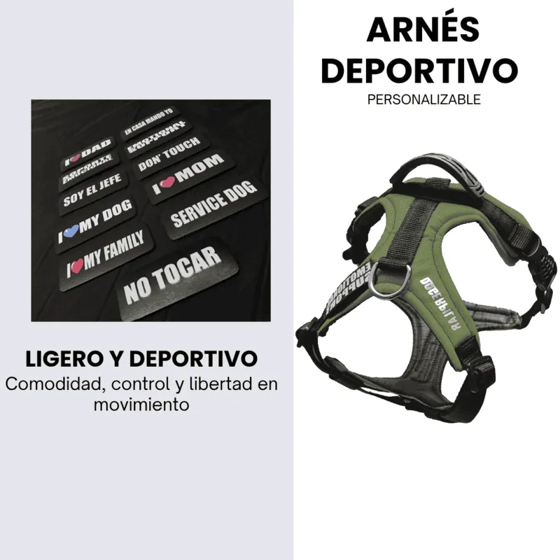 Dogerpilar - Arnés Deportivo Verde Militar