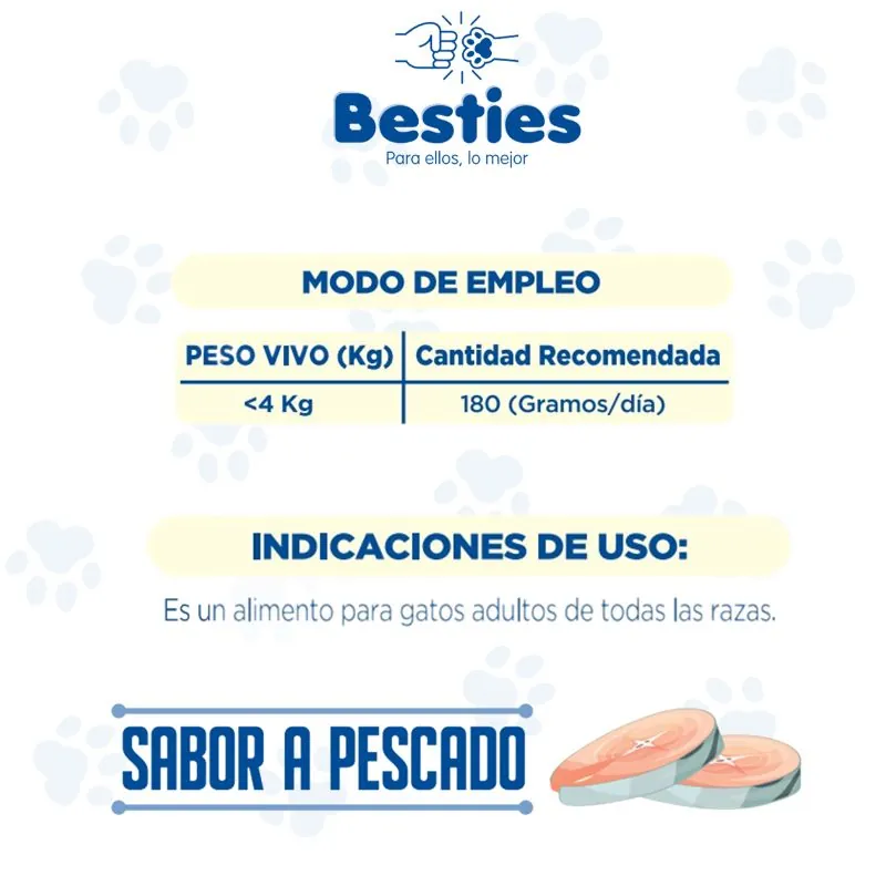Besties - Paté Alimento Húmedo Gatos Adultos Sabor Pescado