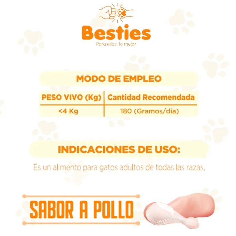 Besties - Paté Alimento Húmedo Gatos Adultos Sabor Pollo