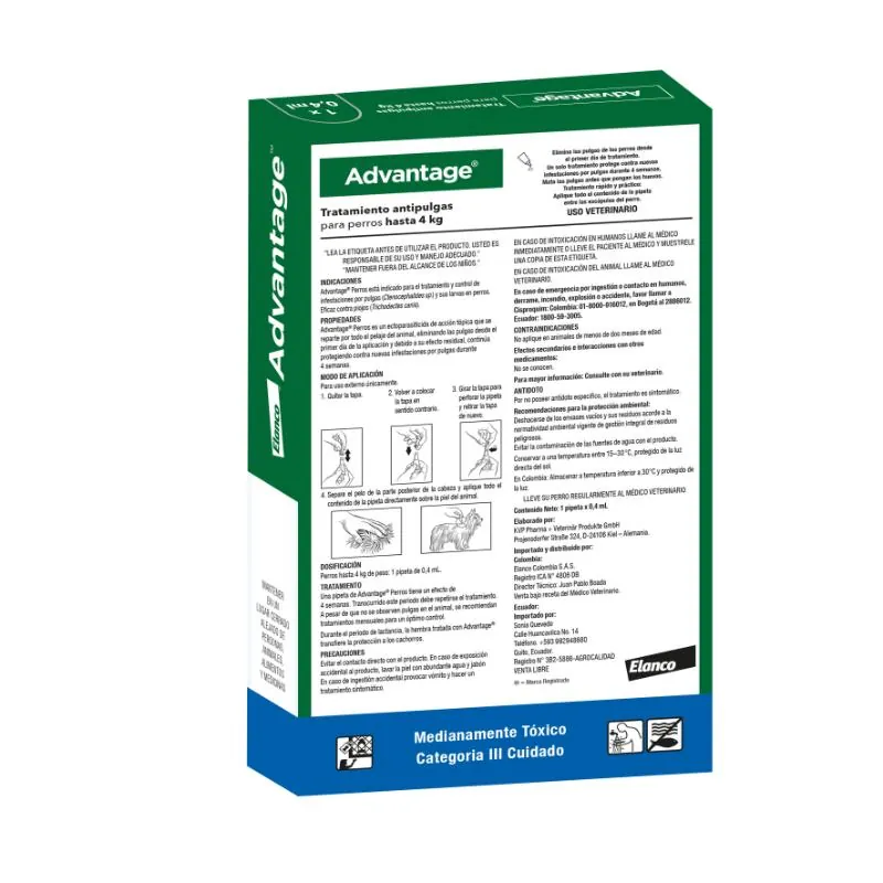 Advantage - Antipulgas Perros Hasta De 4 Kg