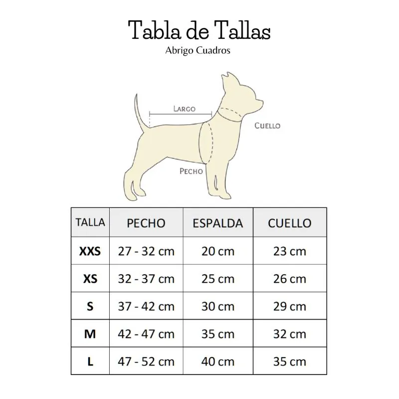 Valentín For Pets - Abrigo De Cuadros Azul