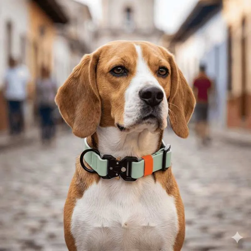 4 Moments - Collar Pvc Verde Menta - Naranja