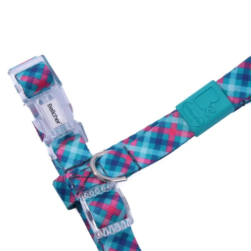 Bellcher - Arnés Tipo H Tartan Menta 1.5 Cm