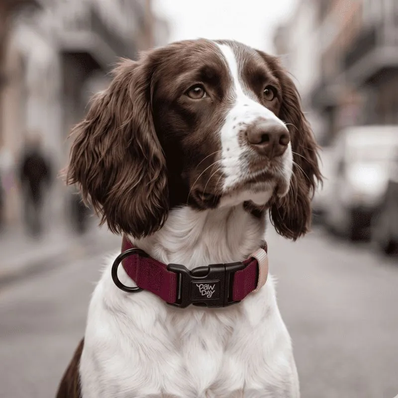 Paw Day - Collar Essential Vino Tinto - Rosado Bebe