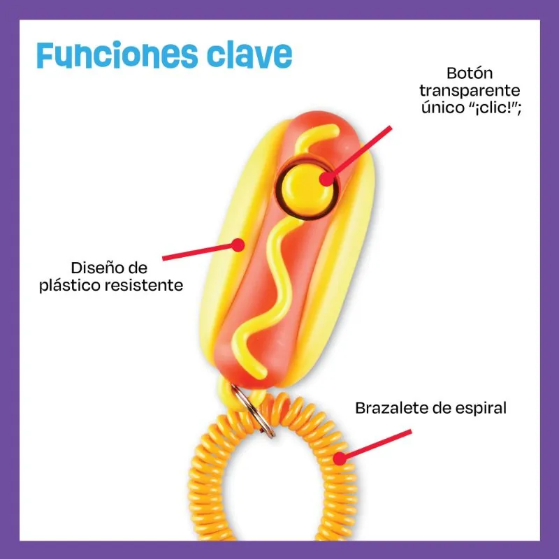 Brightkins - Smarty Pooch Clicker De Entrenamiento En Forma De Hot Dog